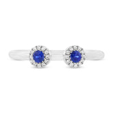 0.07ct Diamond & 0.16ct Blue Sapphire 14k White Gold Lady's Ring